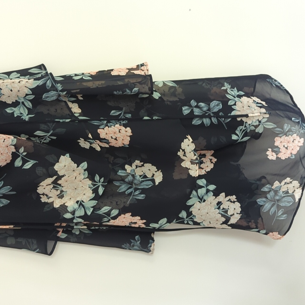 Show Me Your Mumu Calypso Ruffle Dress Size Large Black Floral Tiered - Picture 3 of 5